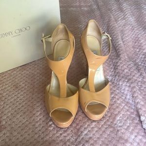Jimmy Choo T Strap Platform Heels